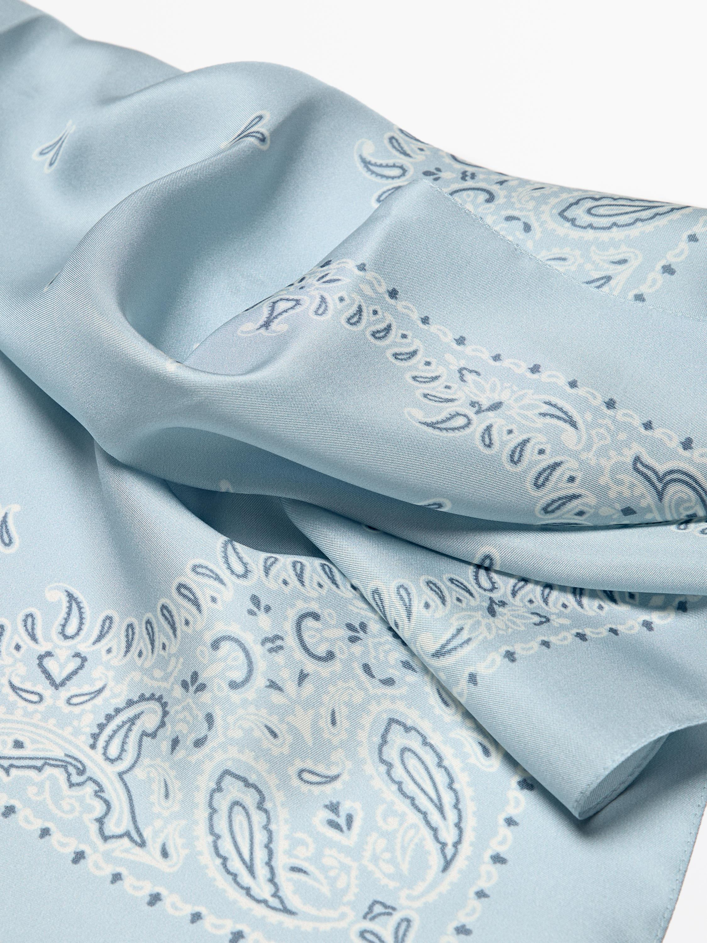 Paisley print 100% silk bandana